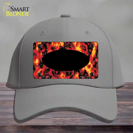 Fire Explosion With Black Center Oval Novelty License Plate Hat Cotton / Gray