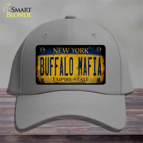 Buffalo Mafia NY Rusted Yellow Novelty License Plate Hat Tag Cotton / Gray