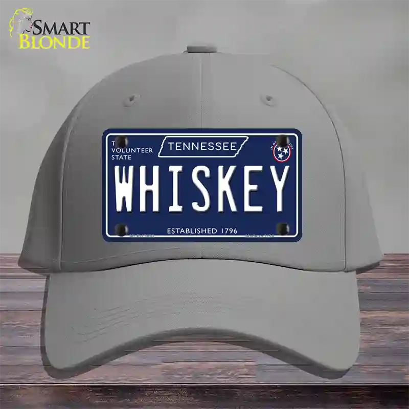 Whiskey Tennessee Blue Novelty License Plate Hat Tag Cotton / Gray