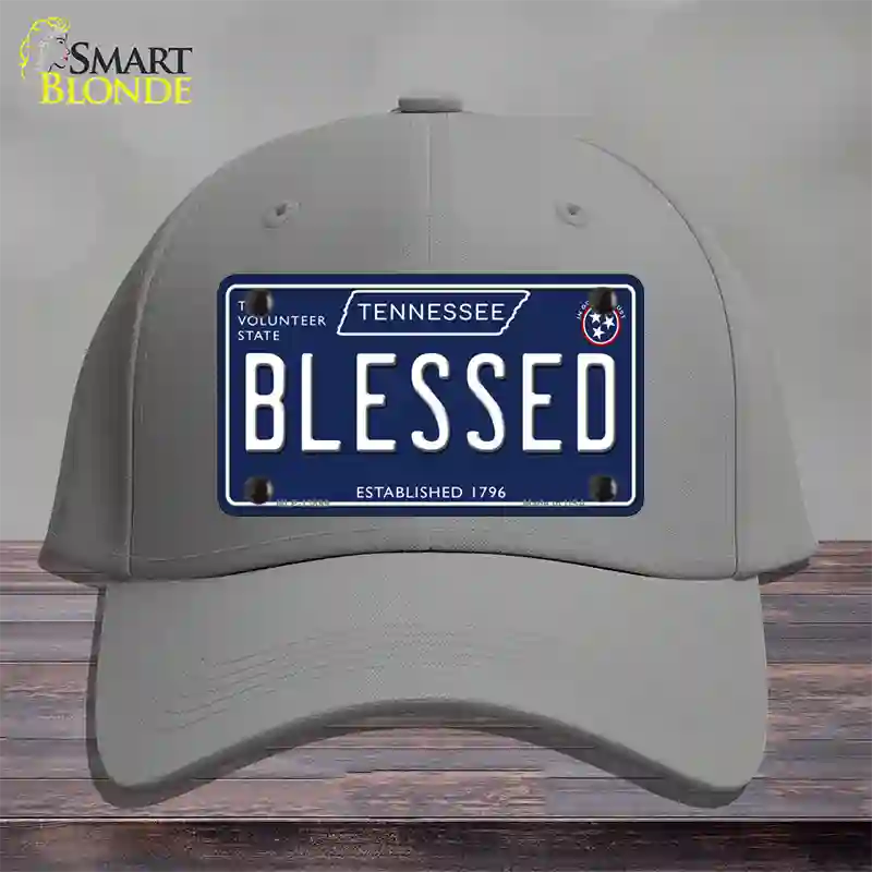 Blessed Tennessee Blue Novelty License Plate Hat Tag Cotton / Gray