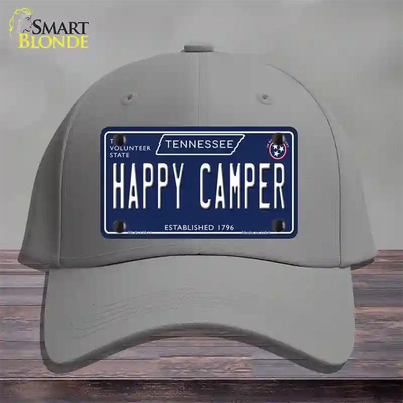 Happy Camper Tennessee Blue Novelty License Plate Hat Tag Cotton / Gray