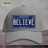 Believe Tennessee Blue Novelty License Plate Hat Tag Cotton / Gray