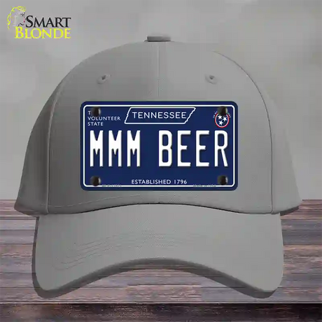 Mmm Beer Tennessee Blue Novelty License Plate Hat Tag Cotton / Gray