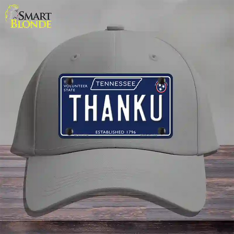 Thank U Tennessee Blue Novelty License Plate Hat Tag Cotton / Gray