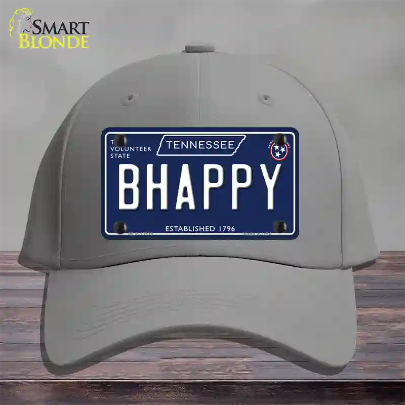 B Happy Tennessee Blue Novelty License Plate Hat Tag Cotton / Gray