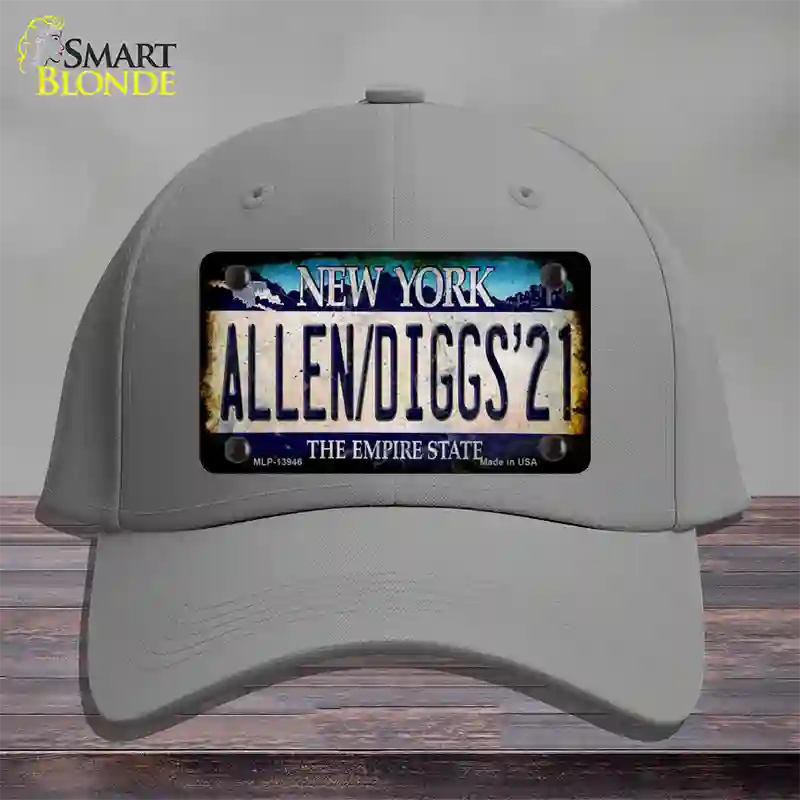 Allen Diggs 21 NY Blue Novelty License Plate Hat Tag Cotton / Gray