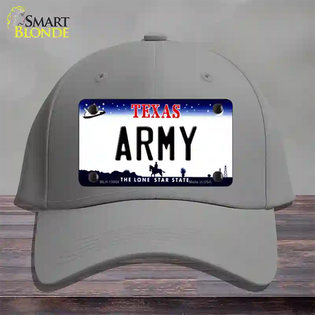 Texas Army Novelty License Plate Hat Tag Cotton / Gray