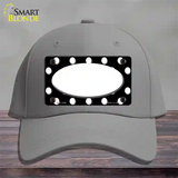 White Black Polka Dot Center Oval Novelty License Plate Hat Cotton / Gray