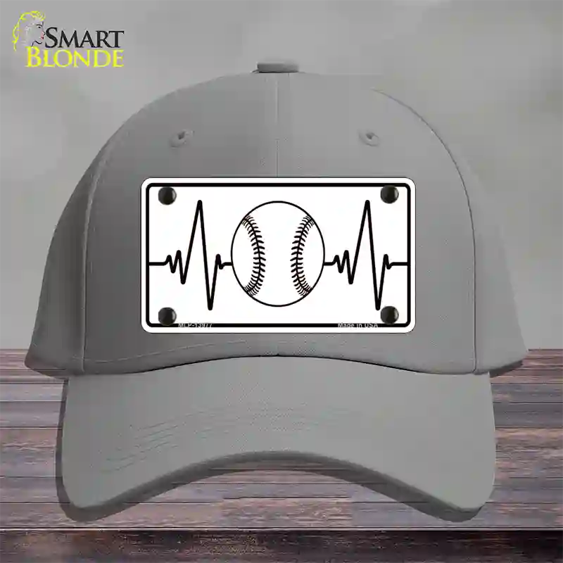 Baseball Heart Beat Novelty License Plate Hat Tag Cotton / Gray