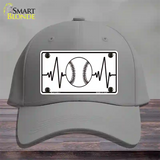 Baseball Heart Beat Novelty License Plate Hat Tag Cotton / Gray