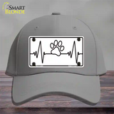 Paw Print Heart Beat Novelty License Plate Hat Tag Cotton / Gray