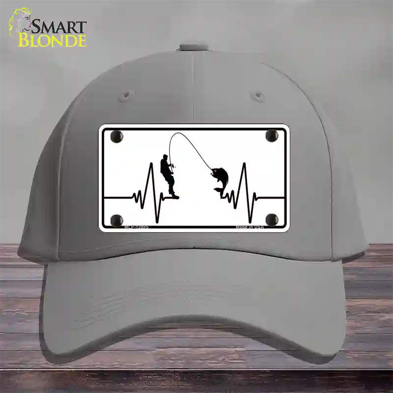 Fishing Heart Beat Novelty License Plate Hat Tag Cotton / Gray