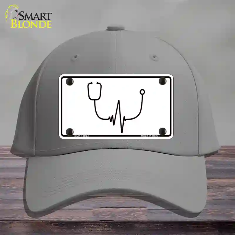 Stethoscope Heart Beat Novelty License Plate Hat Tag Cotton / Gray