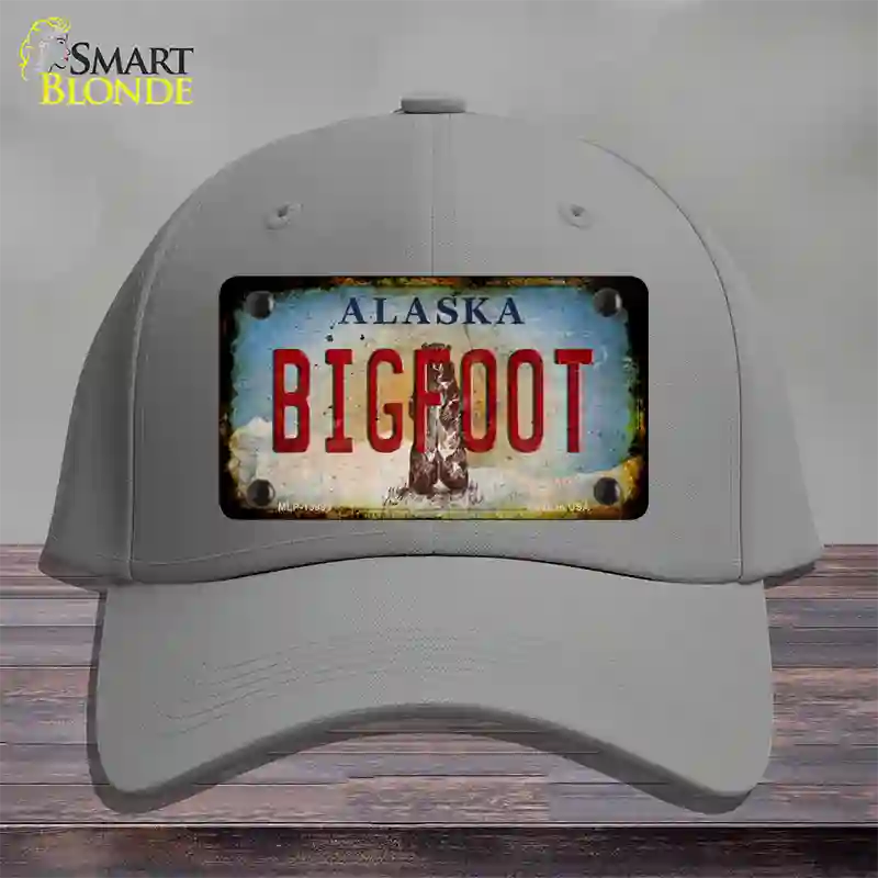 Bigfoot Alaska Novelty License Plate Hat Tag Cotton / Gray