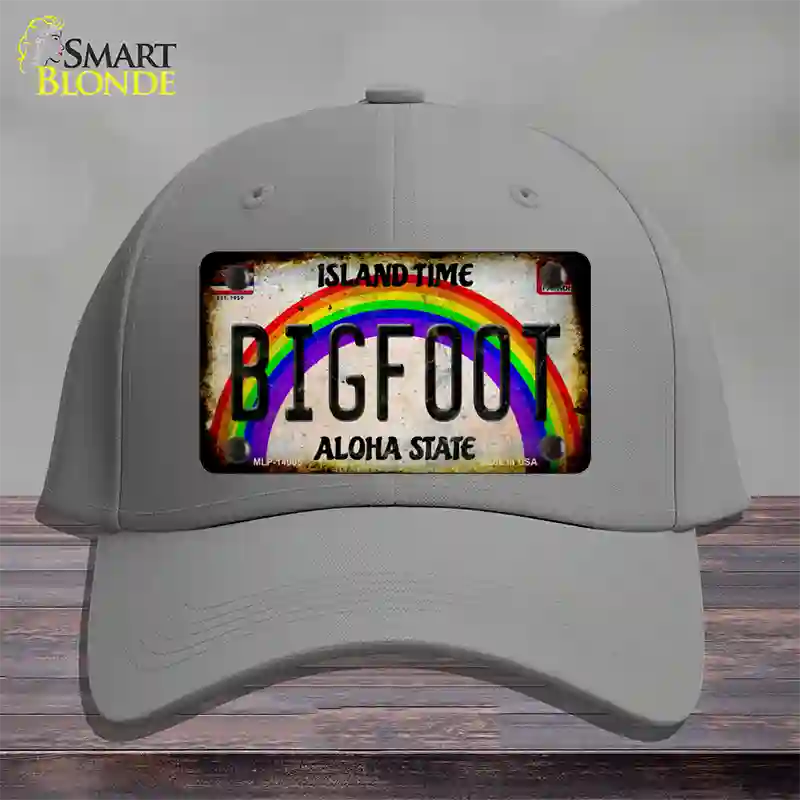 Bigfoot Hawaii Novelty License Plate Hat Tag Cotton / Gray