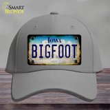 Bigfoot Iowa Novelty License Plate Hat Tag Cotton / Gray