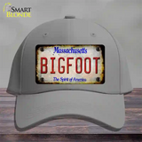 Bigfoot Massachusetts Novelty License Plate Hat Tag Cotton / Gray