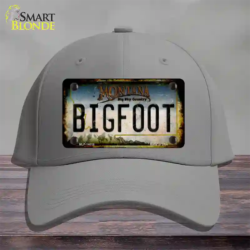 Bigfoot Montana Novelty License Plate Hat Tag Cotton / Gray