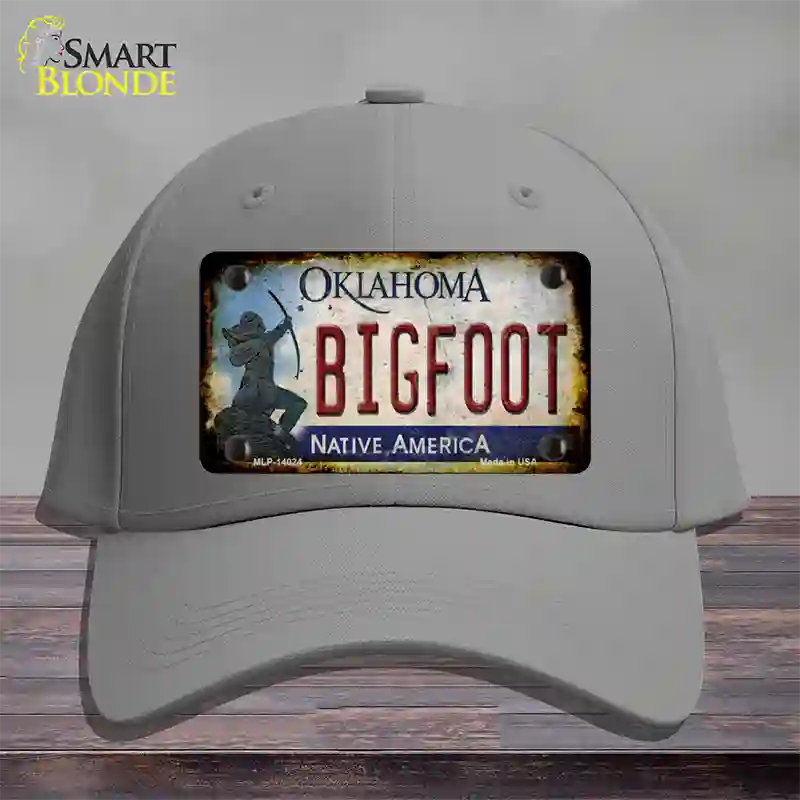 Bigfoot Oklahoma Novelty License Plate Hat Tag Cotton / Gray