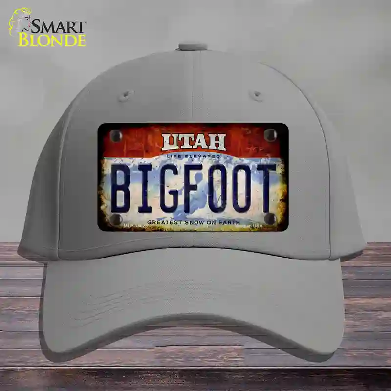 Bigfoot Utah Novelty License Plate Hat Tag Cotton / Gray