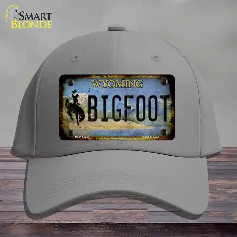 Bigfoot Wyoming Novelty License Plate Hat Tag Cotton / Gray