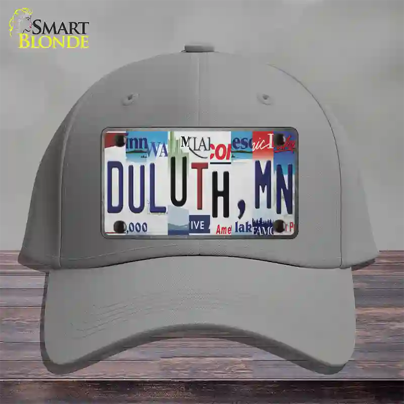 Duluth MN Strip Art Novelty License Plate Hat Tag Cotton / Gray