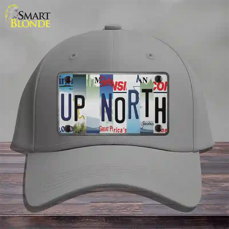 Up North Strip Art Novelty License Plate Hat Tag Cotton / Gray