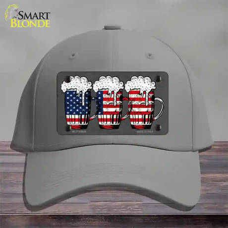 Three Beers America Novelty License Plate Hat Cotton / Gray