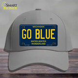 Go Blue Michigan Blue Novelty License Plate Hat Cotton / Gray