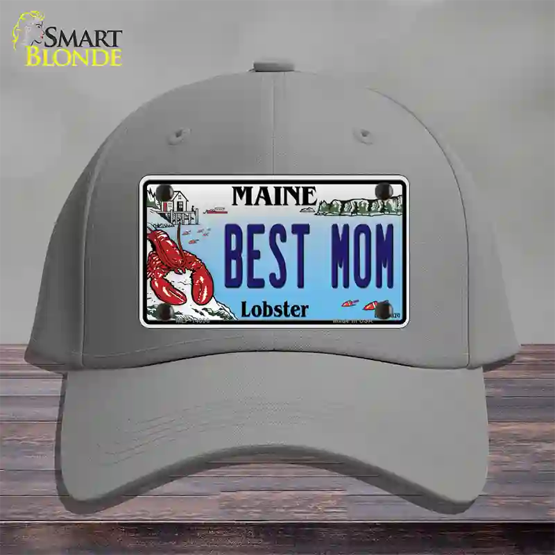 Best Mom Maine Lobster Novelty License Plate Hat Cotton / Gray