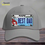 Best Dad Maine Lobster Novelty License Plate Hat Cotton / Gray