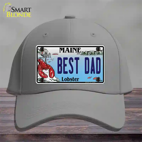 Best Dad Maine Lobster Novelty License Plate Hat Cotton / Gray