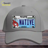 Native Maine Lobster Novelty License Plate Hat Cotton / Gray