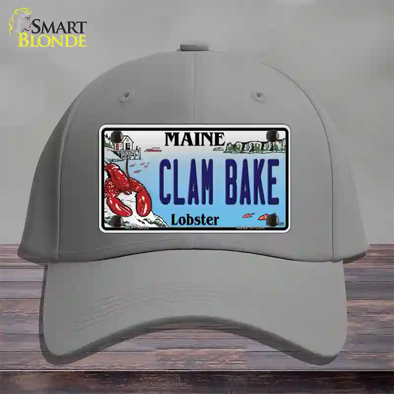 Clam Bake Maine Lobster Novelty License Plate Hat Cotton / Gray