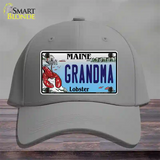 Grandma Maine Lobster Novelty License Plate Hat Cotton / Gray