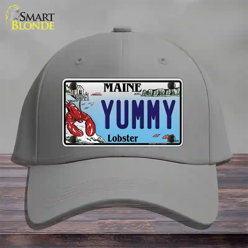 Yummy Maine Lobster Novelty License Plate Hat Cotton / Gray