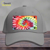 Red Swirl Tie-Dye Novelty License Plate Hat Cotton / Gray