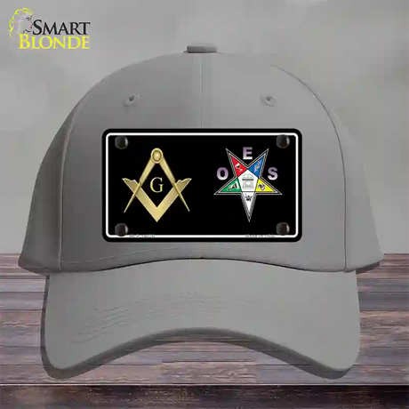 Free Mason OES Novelty License Plate Hat Cotton / Gray