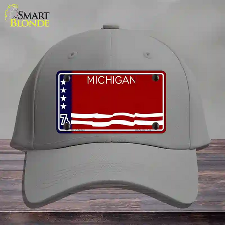 Michigan Bicentennial 76 State Blank Novelty License Plate Hat Cotton / Gray