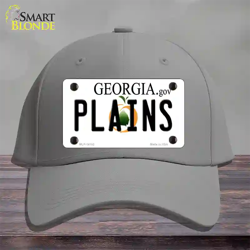 Plains Georgia Novelty License Plate Hat Cotton / Gray