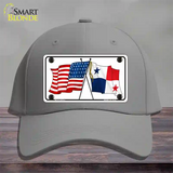 Panama Crossed US Flag Novelty License Plate Hat Cotton / Gray