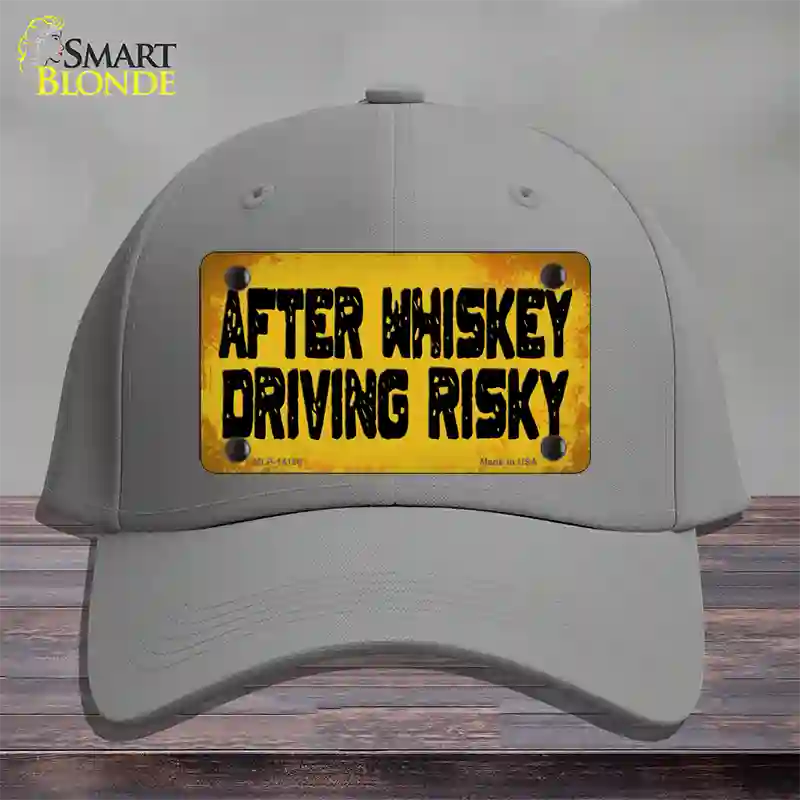 After Whiskey Driving Risky Novelty License Plate Hat Cotton / Gray