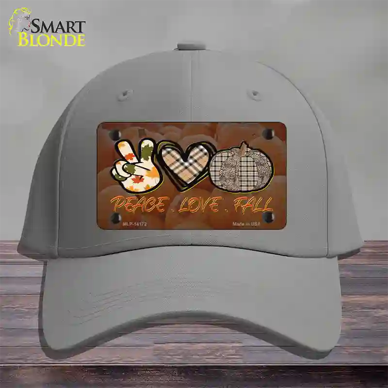 Peace Love Fall Novelty License Plate Hat Cotton / Gray