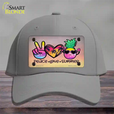 Peace Love Summer Novelty License Plate Hat Cotton / Gray