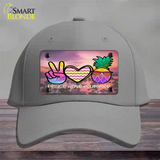 Peace Love Summer Pineapple BeachNovelty License Plate Hat Cotton / Gray