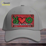 Peace Love Joy Novelty License Plate Hat Cotton / Gray