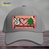 Peace Love Christmas Novelty License Plate Hat Cotton / Gray