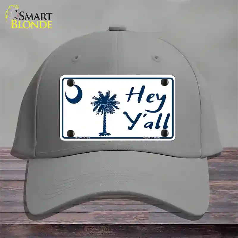 Hey Yall South Carolina Novelty License Plate Hat Cotton / Gray