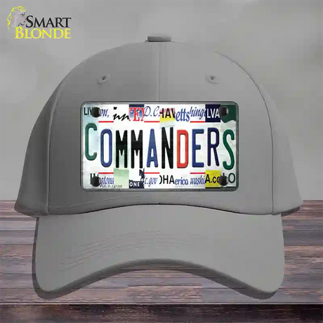 Commanders Strip Art Novelty License Plate Hat Cotton / Gray