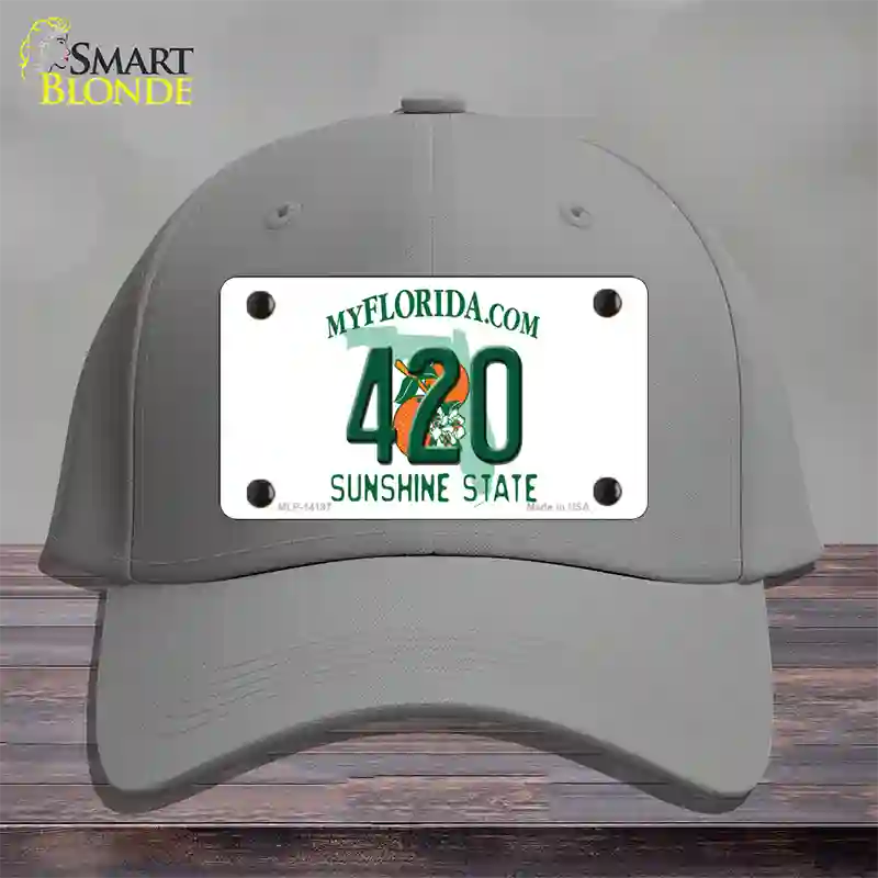 420 Florida Novelty License Plate Hat Cotton / Gray